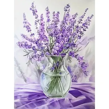 Diamantové malování Zakázková pro Diamantovani.cz Kytice levandule