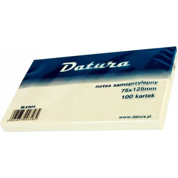 Samolepící bloček Samolepicí blok Datura 75x125 žlutý 100 k.