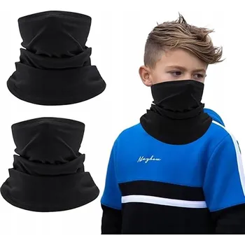 Nákrčník 2 ks Zimní Nákrčník, Tunel na obličej a krk - Bavlněný na zimu ČERNÝ