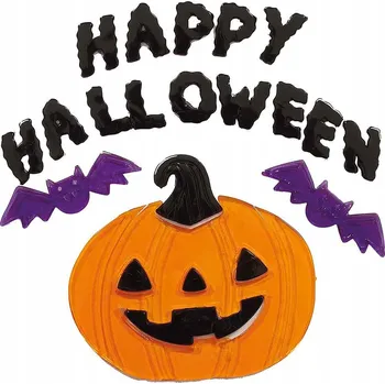 Party dekorace _xx_GELOVÁ DEKORACE "HAPPY HALLOWEEN", 20X25 CM.