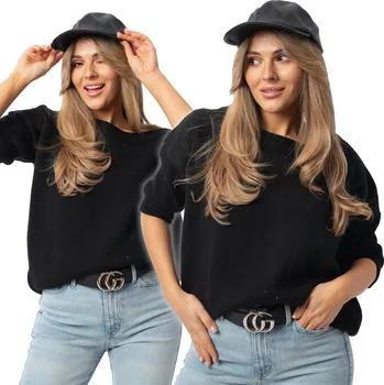 Dámský svetr Setin dámský svetr černý volný ke kyčlím univerzální velikost