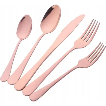 Příbor Příborová sada 5 kusů Elegantní jídelní souprava, měděná barva