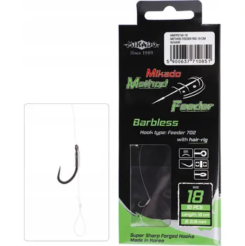 Rybářský háček Háčky na vodu, plovoucí háčky, s návazcem, s protihrotem Mikado 702 10 ks
