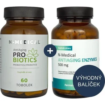 N-Medical Zvýhodněná sada N-Medical Antiaging Probiotics 60 tobolek + Antiaging Enzymes 120 tobolek