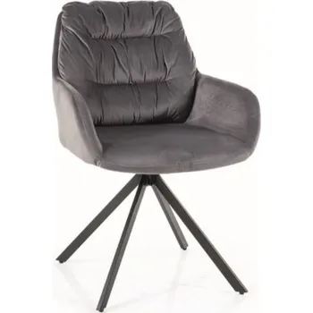 Jídelní židle Otočné čalouněné křeslo do obýváku kuchyně SPELLO velvet šedé