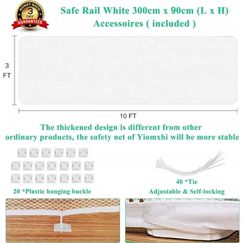 Obraz BEZPEČNOSTNÍ SÍŤ NA ZÁBRADLÍ SCHODY OCHRANA PRO DĚTI BÍLÁ 300x90cm