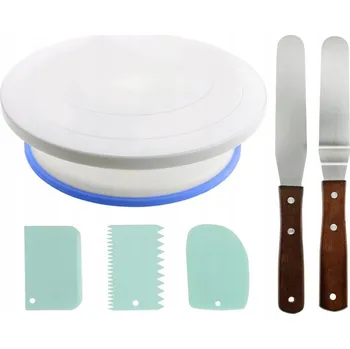 OTOČNÝ STOJAN NA DORT 28 cm + 2x ŠKRABKA NA DORT