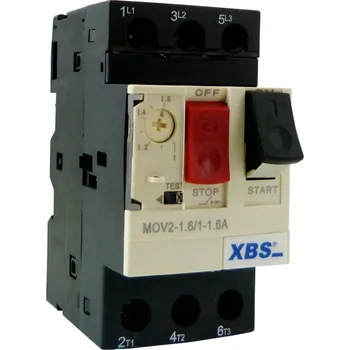 Jistič 1-1.6A Jistič motoru na lištu MOV2-1.6 XBS