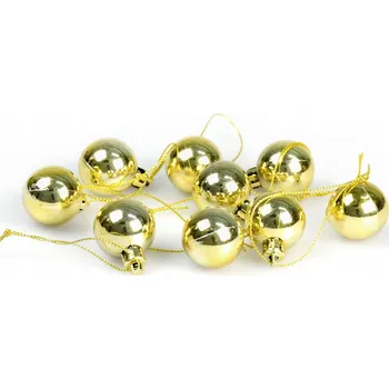 Vánoce Mini Zlaté ozdoby na vánoční stromeček, vánoční baňky, 9 ks