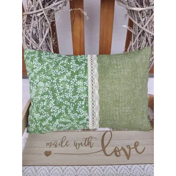 Polštář Nahřívací polštářek s levandulí a pohankou – Bílé lístečky na zelené