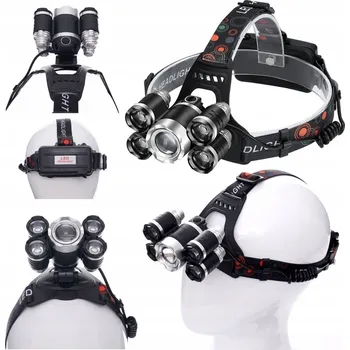 Čelovka ČELOVKA LED Čelová Svítilna AKU T6 CREE Vodotěsná TURISTICKÁ