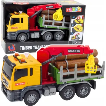 autíčko NÁKLADNÍ AUTO JEŘÁB PŘEPRAVA KULATINY ZVUK