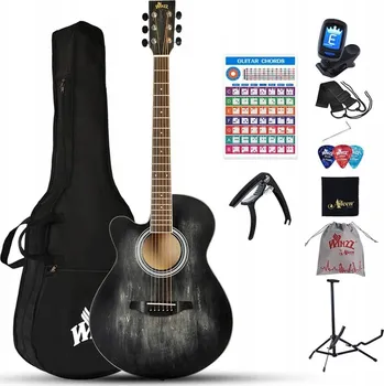 Obraz AKUSTICKÁ KYTARA Z LÍPOVÉHO DŘEVA + SADA PŘÍSLUŠENSTVÍ KE KYTAŘE