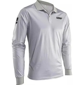 cyklistický dres LEATT Cyklistické triko s dlouhým rukávem - POLO TEAM LONG - bílá XL