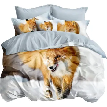 Povlečení Sada Povlečení 3D Povlečení 160x200 Liška Zvířata Světlé 3dílné