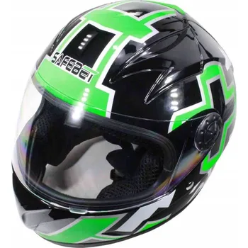 Moto bunda Motocyklová přilba Safebet HF-909 vel. S černo-zelená