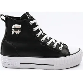 Dámské tenisky Kožené kecky Karl Lagerfeld KAMPUS MAX NFT dámské, černá barva, KL60445T KL60445T.000 99X, EUR 37