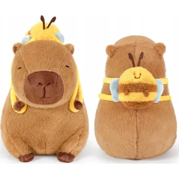 plyšák Plyšová hračka Kapybara s batohem Včelka 35 cm Hnědá