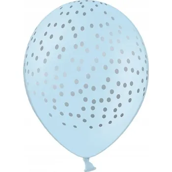 Balónek Balónky Strong modré se stříbrnými puntíky 30cm 6 Ks