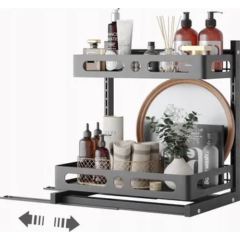 police ORGANIZÉR DO SKŘÍŇKY 2-úrovňová POLICE POD DŘEZ STOJAN DO KUCHYNĚ NA KOŘENÍ