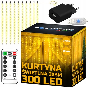 Vánoce Světelný řetěz Masterled 300 cm do zásuvky žlutý