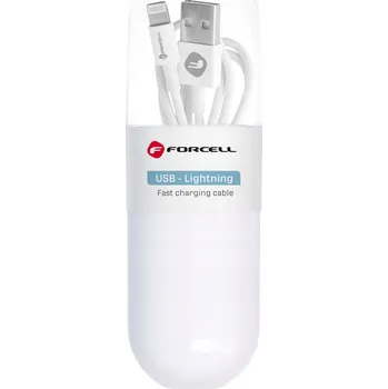 Datový kabel Kabel Forcell USB - Apple Lightning 1 m bílý