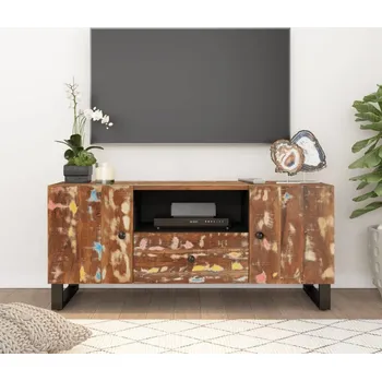 Televizní stolek vidaXL TV stolek 105 x 33,5 x 46 cm masivní mangovník a kompozit [351959] Barva: Vícebarevný