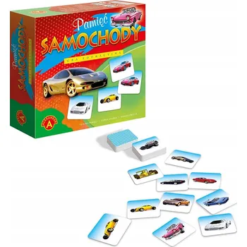 Desková hra Desková hra Pexeso Auta, postřehové hry pro děti, desková hra s figurkami, obrázkové hry, hry a zábava pro děti, rodinná desková hra Alexander