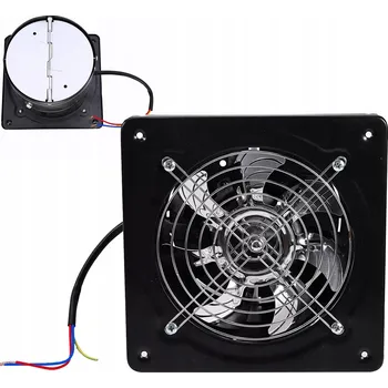 Domácí ventilátor Osový nástěnný ventilátor fi 150 mm 40W Tichý výkonný černý