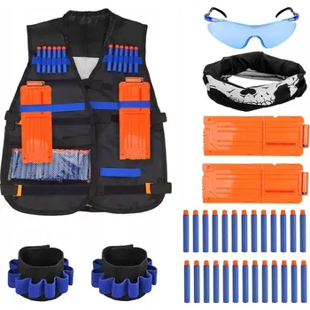 Dětská zbraň ZESTAW TAKTYCZNY DO NERF N-STRIKE ELITE VESTA MASKA BRÝLE NÁRAMKY