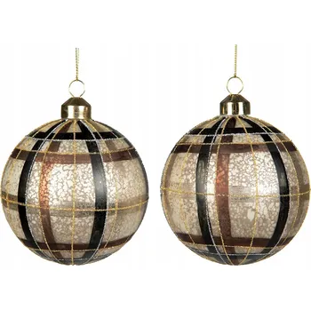 Vánoční dekorace VELKÉ VÁNOČNÍ VÁNOČNÍ BAŇKY 10CM ZLATÉ KOSTKOVANÉ VÁNOČNÍ KOULE NA VÁNOČNÍ DÁREK