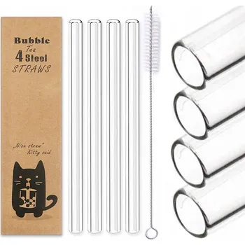 Brčka s eko opakovaně použitelné ekologickými trubičkami pro pití | Bubble Tea
