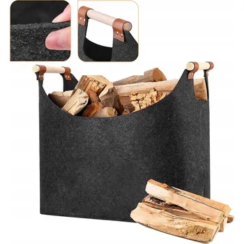 VELKÝ PLSTĚNÝ KOŠ NA DŘEVO ke KRBU s Uchyty - Taška na Dříví