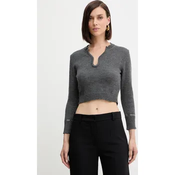 Pánský svetr Vlněný svetr Simona Corsellini A25CPMGE0601 šedá 90Y, vel. M