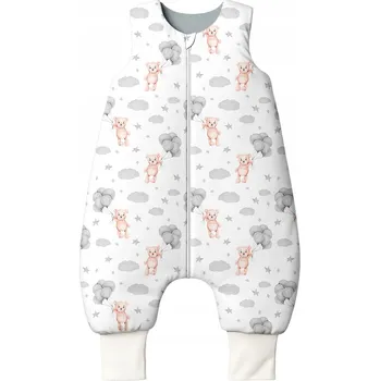 Zavinovačka Celoroční bavlněný spací pytel s nohavicemi 0-12 měsíců, šedý