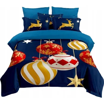 Povlečení SADA POVLEČENÍ VÁNOČNÍ 200X220 ZIMNÍ BAVLNĚNÝ SATÉN