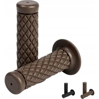grip Gripy CAFE RACER style 22mm bez uchycením lanek, hnědá (2ks)