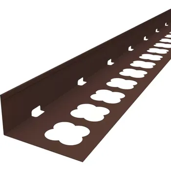 Terasový ukončovací profil L (2000x50) (hnědá RAL 8017) (Terasová lišta z hliníkového plechu | tloušťka 1,0 mm | délka 2000 mm | čelní výška 50 mm | hnědá RAL 8017)