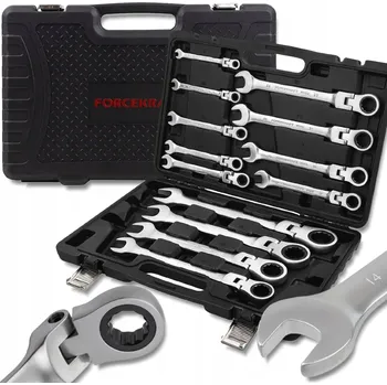 Klíč FORCEKRAFT Sada Otevřených a Očkových KLÍČŮ s RÁČNOU 13 DÍLŮ 8-32 mm