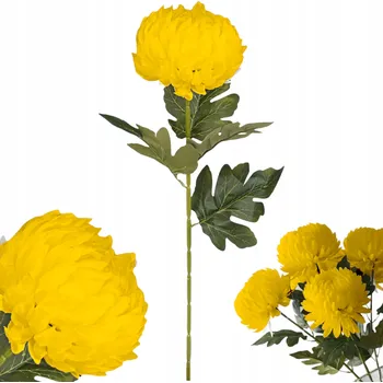 umělá květina CHRYZANTÉMA ŽLUTÁ UMĚLÁ 72 CM DEKORATIVNÍ OZDOBNÝ KVĚT 1 KS
