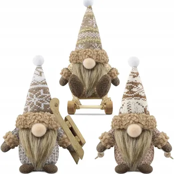 Vánoční dekorace ZIMNÍ SKŘÍTEK 3x VÁNOČNÍ SKŘÍTEK DEKORACE VÁNOCE GNÓMOVÉ SVÁTKY
