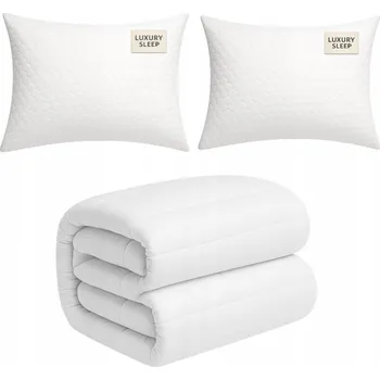 přikrývka Sada prošívaná přikrývka 220x200cm + dva polštáře 50x60cm antialergenní