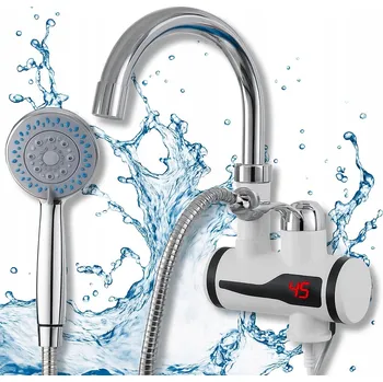 Ohřívač vody Průtokový ohřívač vody sprchová baterie 3000 W LCD montáž na stěnu