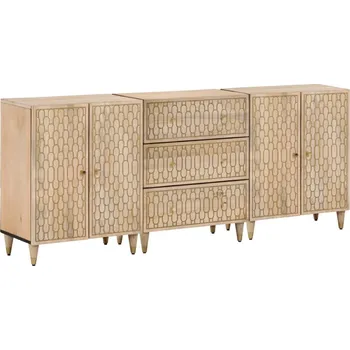 přebalovací pult a komoda Odkládací skříňky 3 ks 60x33x75 cm masivní mangovníkové dřevo Hnědá3206308