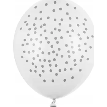 Balónek Bílý Balónek se Zlatými Puntíky na První Narozeniny 1 Ks