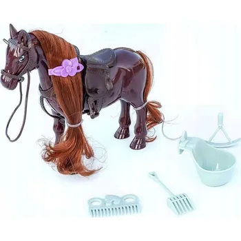 plyšák Koník s doplňky - světle hnědý