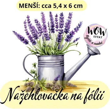 Nažehlovačky na fólii Nažehlovačka na fólii, LEVANDULE v konvi, 1 kus Zvolte VELIKOST motivu ZDE:: Menší