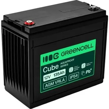 Baterie k notebooku Green Cell AGM VRLA 12V 135Ah bezúdržbová baterie pro lodě, fotovoltaiku, solární panely (341x173x287mm)