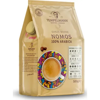 Káva 1x 500g TEMPELMANN Nomos zrnková káva 100% Arabica