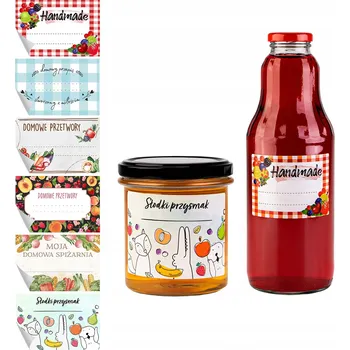 Sklenice 50 ks Etiket na zavařeniny, med, džemy na sklenice